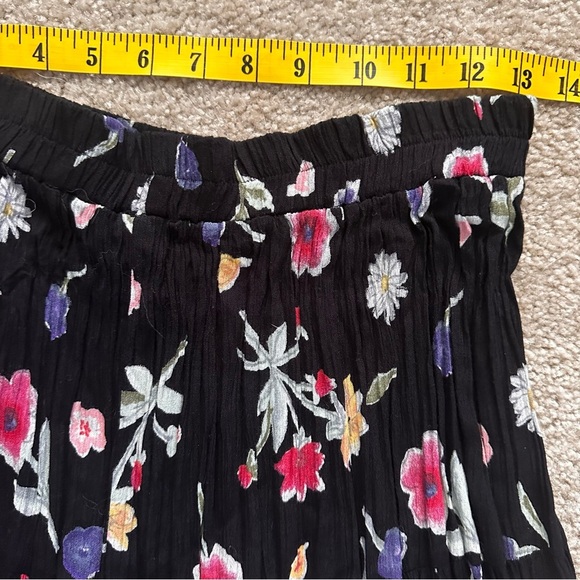 Vintage Floral Black Pleated Skirt Cottagecore Y2K Women’s Small Whimsical - Picture 3 of 5
